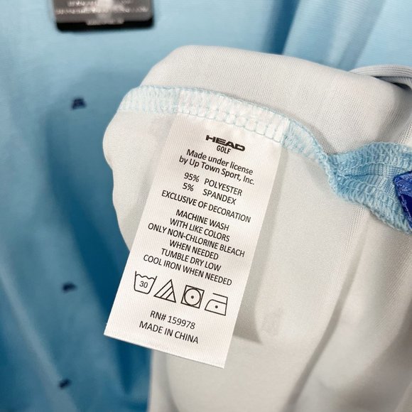 NEW Head Golf Blue Golf Cart Novelty Print Polo Shirt Polyester Spandex Size XL - Picture 6 of 8